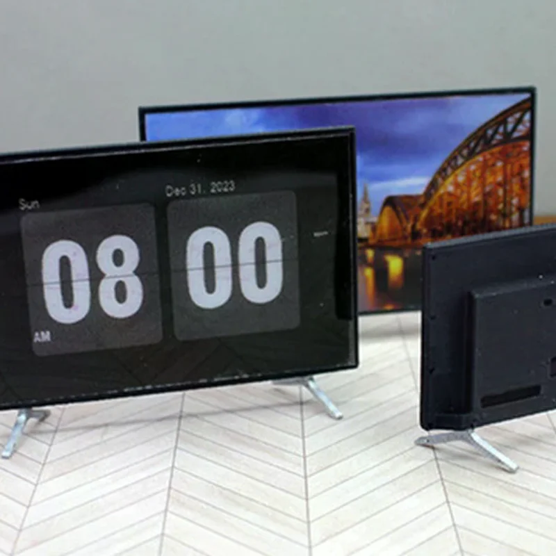 1pcs1:12 Simulation Mini Simulation TV Widget Mini TV With B