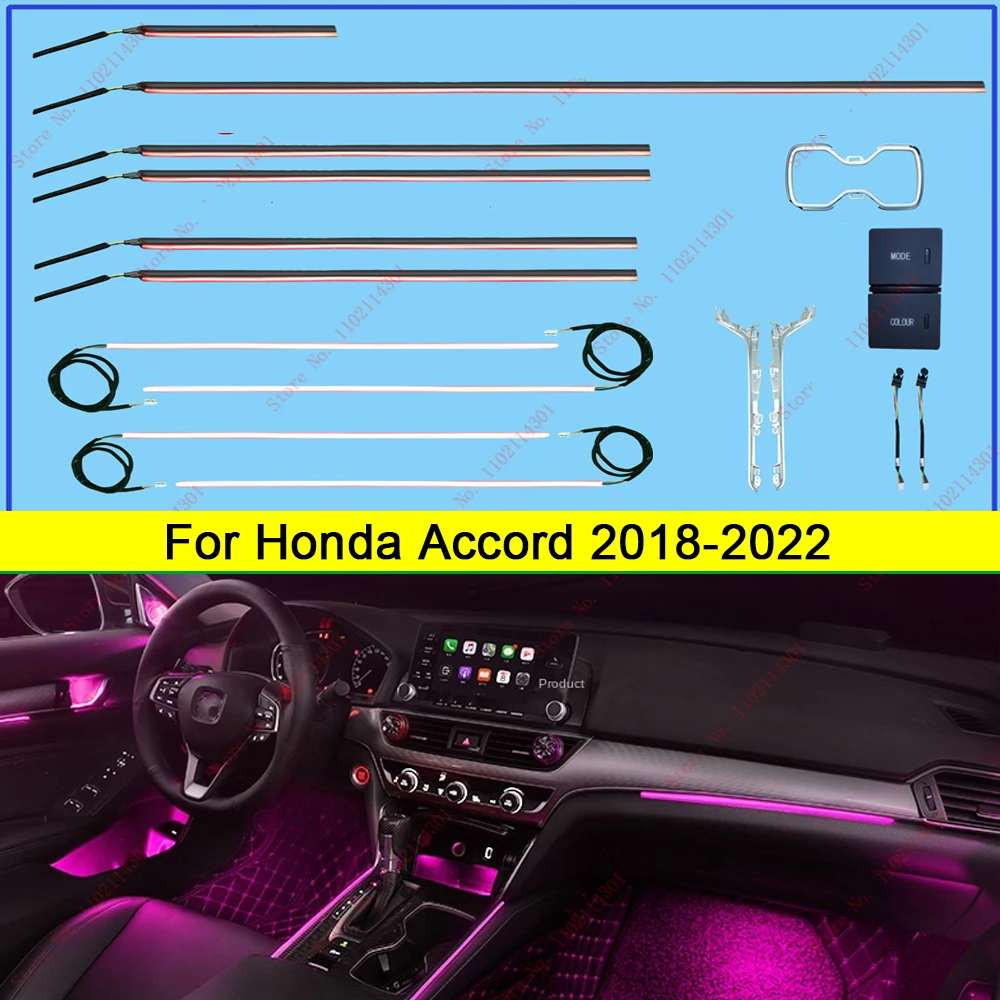 64 Colors LED Safety assistance systems Ambient Lighting For Honda Accord 2018-2022 Interior Decoration tweeter glow cover