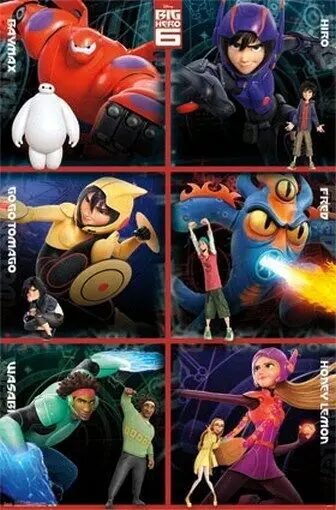 BIG HERO 6 POSTER Amazing Heroes Collage RARE HOT NEW 24x36