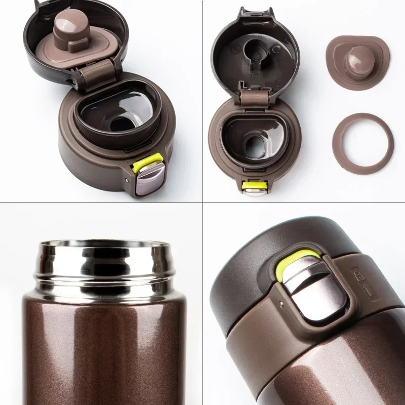 500ML Small Stainless Steel Bouncing Cover Vacuum Flask Thermos Cup Coffee Tea Milk Thermo Bottle Mug Fashion Cups Acceseories