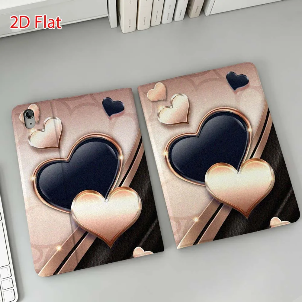 Creative heart pattern For Apple iPad Pro Mini A16 A17 A14 4 5 6 7 6th 12th 9Gen 12.9 11 13 M4 inch Tablet Case Soft