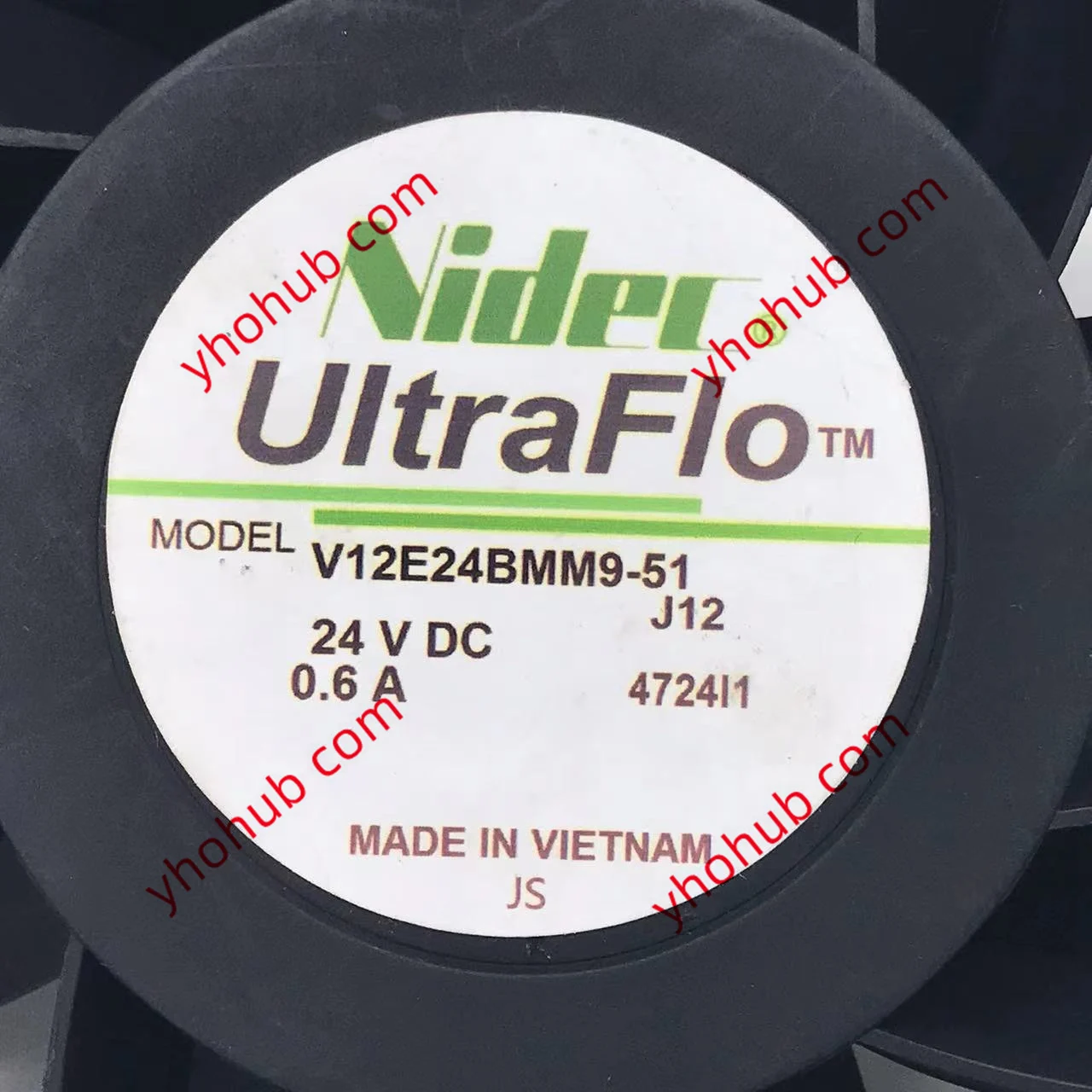 Imagem -03 - Nidec V12e24bmm951 J12 4724i1 dc 24v 0.6a 120x120x38 mm Ventilador de Refrigeração do Servidor de Fios