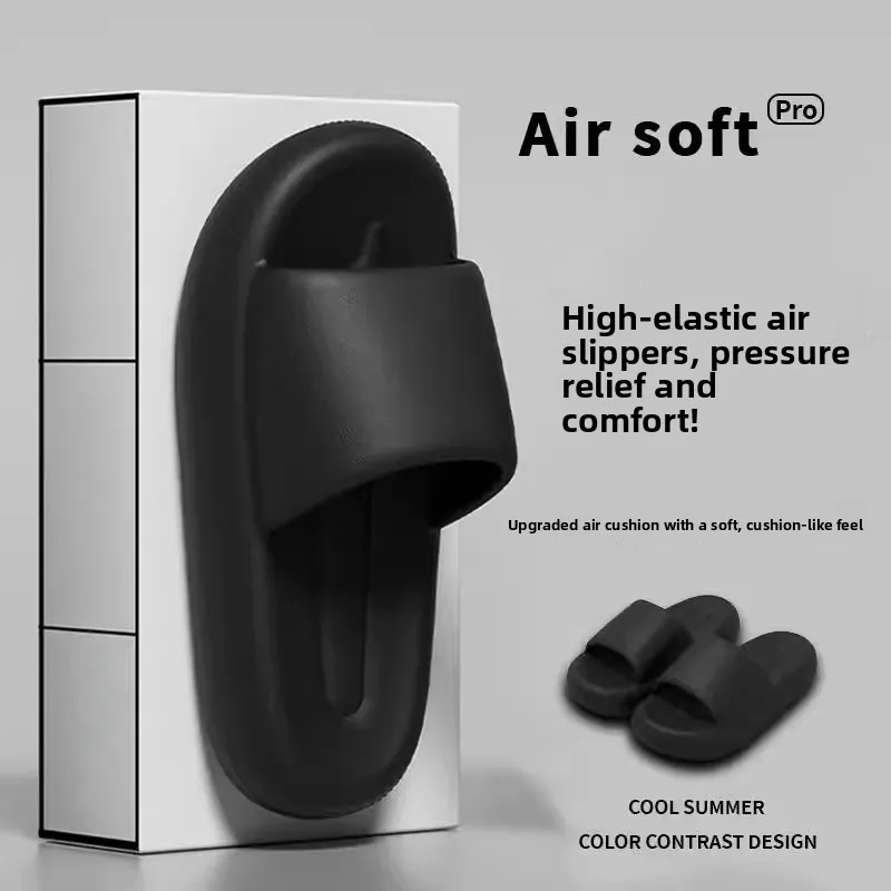 Slip-On Home Slippers Men Women Summer Anti-Odor Indoor Bath Non-Slip Indoor Outdoor Wearable Flat Sandals Comfortable Feeling
