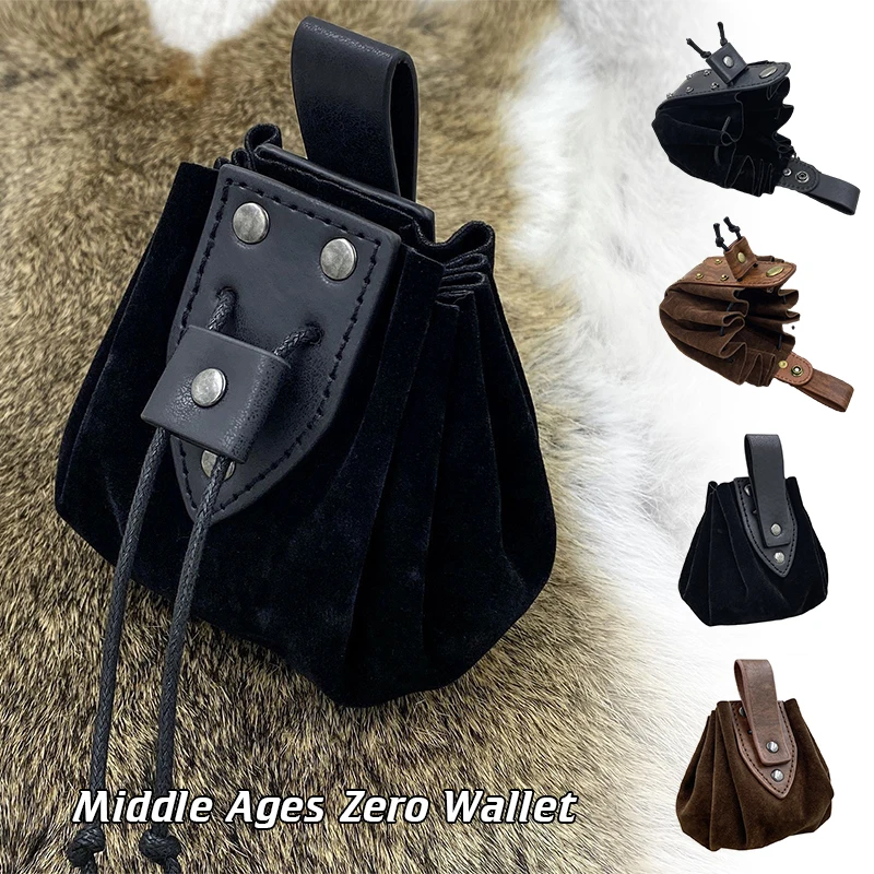 Retro Waist Bag Medieval Witch Knight Prop Pouch Hangable Belt Coin Purse Vintage Waist Pack Gypsy Halloween Costume Accessories