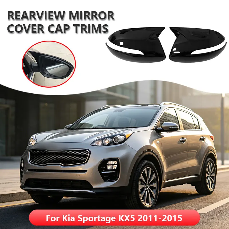 For Kia Sportage KX5 2011-2015 Car Sticker Rearview Side Mirror Cover Wing Cap Exterior Case Trim Accessories Vehicle Decoration