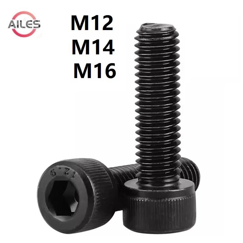 M12 M14 M16 Hexagon Socket Head Cap Screws 12.9 Grade Full Thread Tooth Hex BoltsHigh Strength Carbon Steel