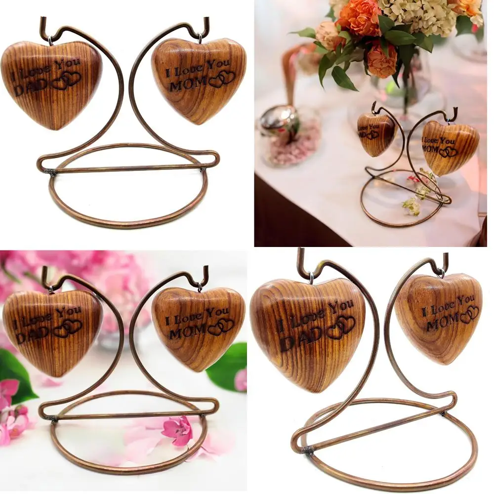 

Dual Heart Cremation Urn for Mom and Dad - Small Handcrafted Ashes Keepsake Urn Tribute Perfect for Your Loved Ones