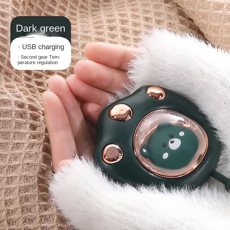 New Winter Cartoon Cat Paw Hand Warmer Mini Portable USB Rechargeable Hand Warmer Heating Night Light with Hand String