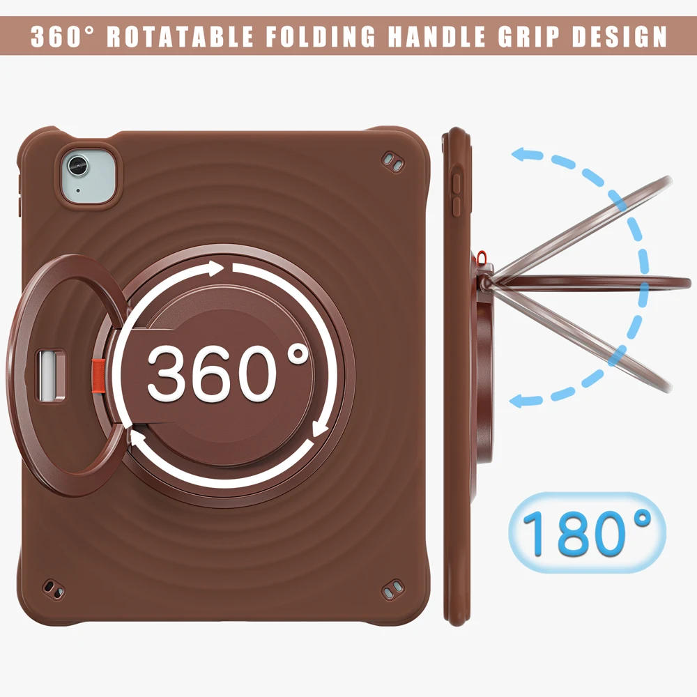 حافظات تابلت تموج لجهاز iPad Air 13 2025 2024 حافظة iPad Pro 12.9 2022 2021 6th 5th 4th 3rd غطاء تدوير حامل الكمبيوتر غلاف من السيليكون #4