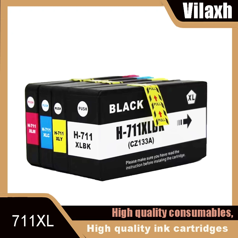 

Vilaxh 711XL Высокодобный совместимый картридж для HP Designjet T120 T125 T130 T520 T525 T530 — полное покрытие страниц