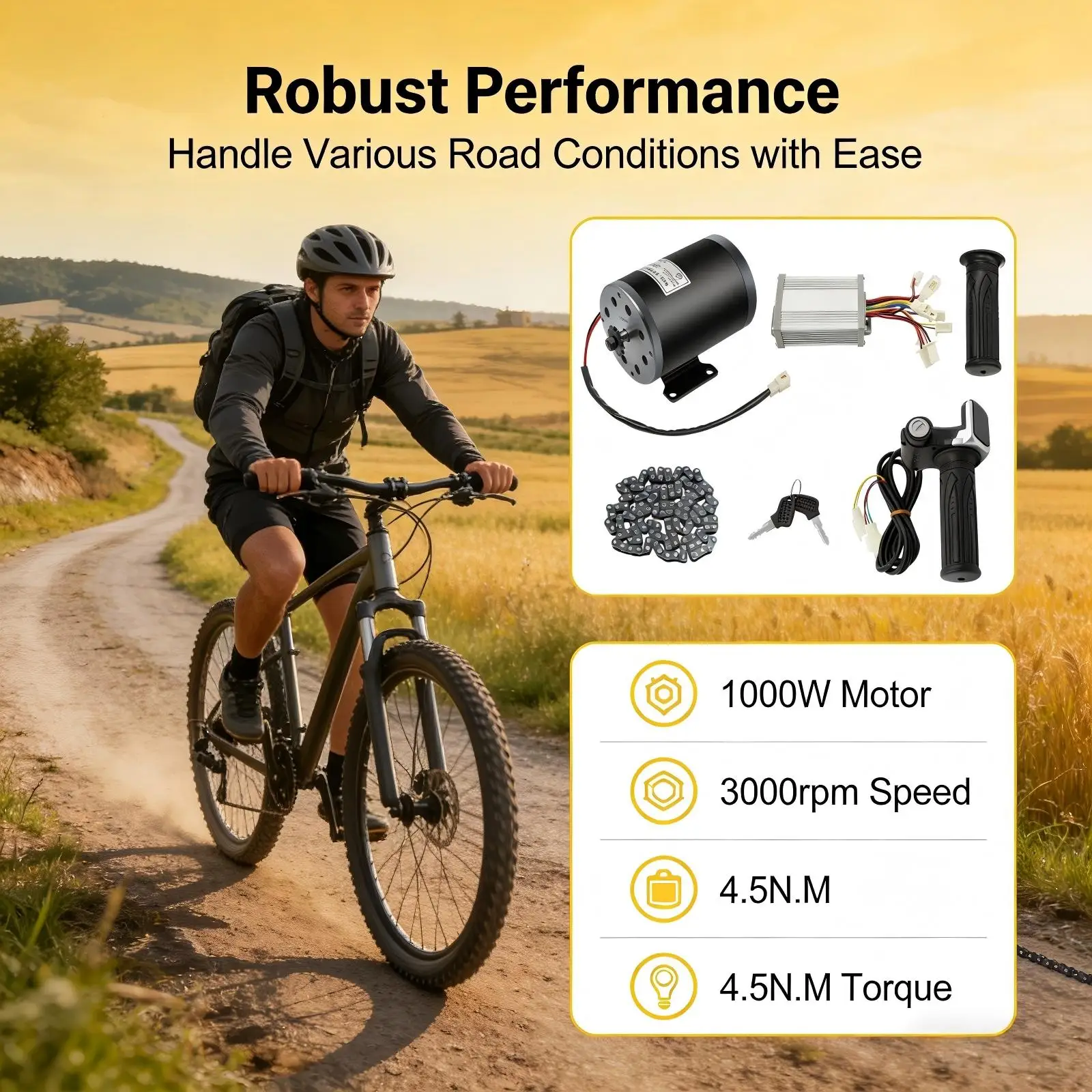 

48V Brushed Motor Set 1000W Brushed Motor Kit with Controller and Throttle Brushed DC Motor for Electric Scooter Modified Bikes