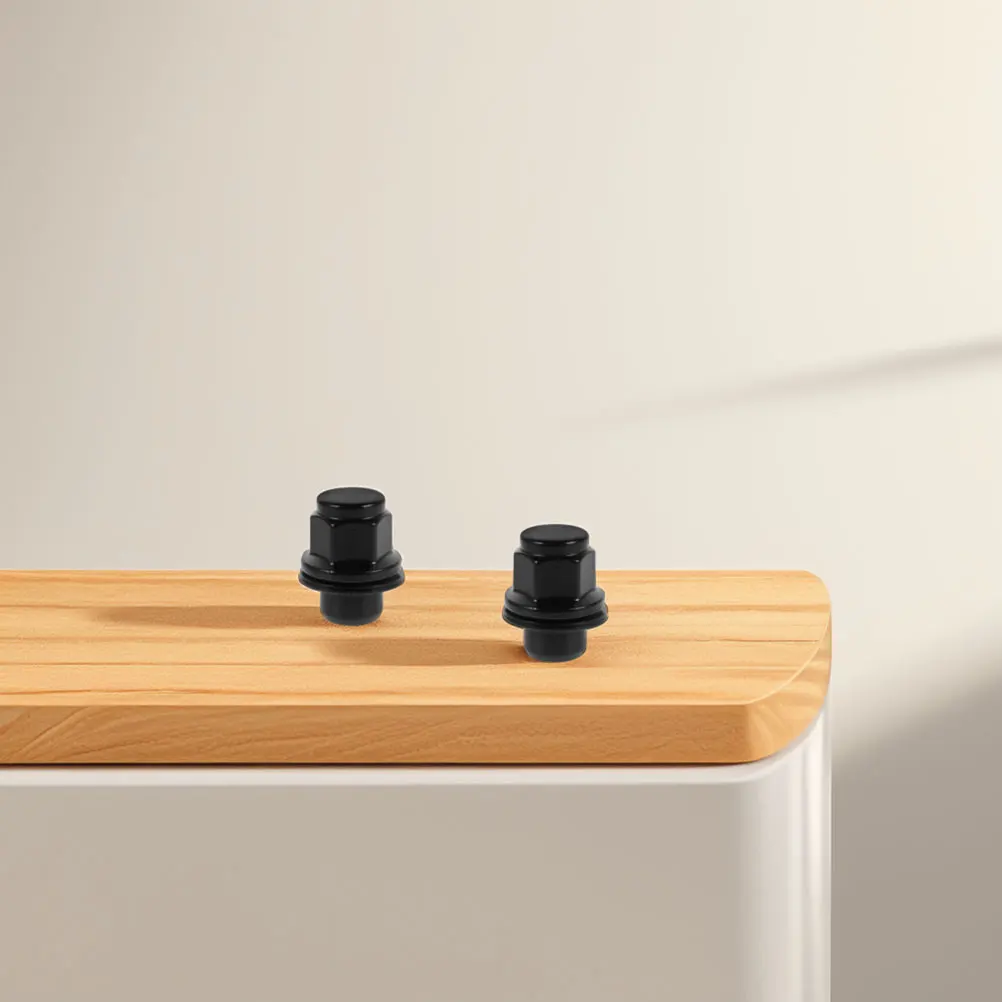 

2 pcs Black Heavy Duty Tire Lug Nuts Wheel Locks Durable Set Reliable Vehicle Replacement Secure Fastening Compatible