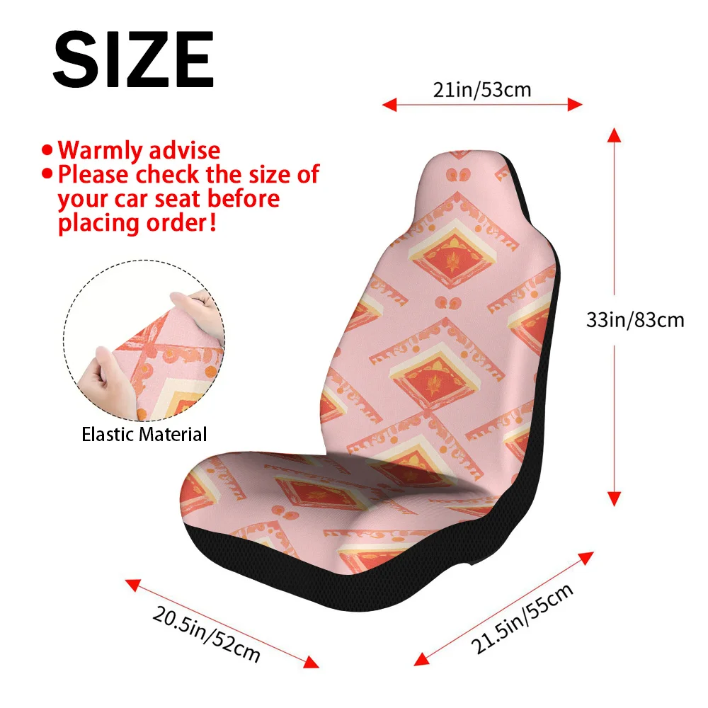2pcs Geometric Aztec Triangle Art Design Car Covers | Polyester Fiber, Universal Fit, Machine Washable, Ideal For Holiday Gift A