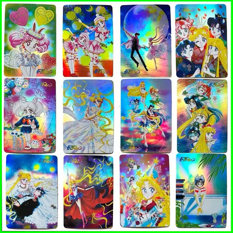 Sailor Moon collectible cards games for boys toys table games birthday gifts DIY anime Makomo Sailor Moon premium flash cards