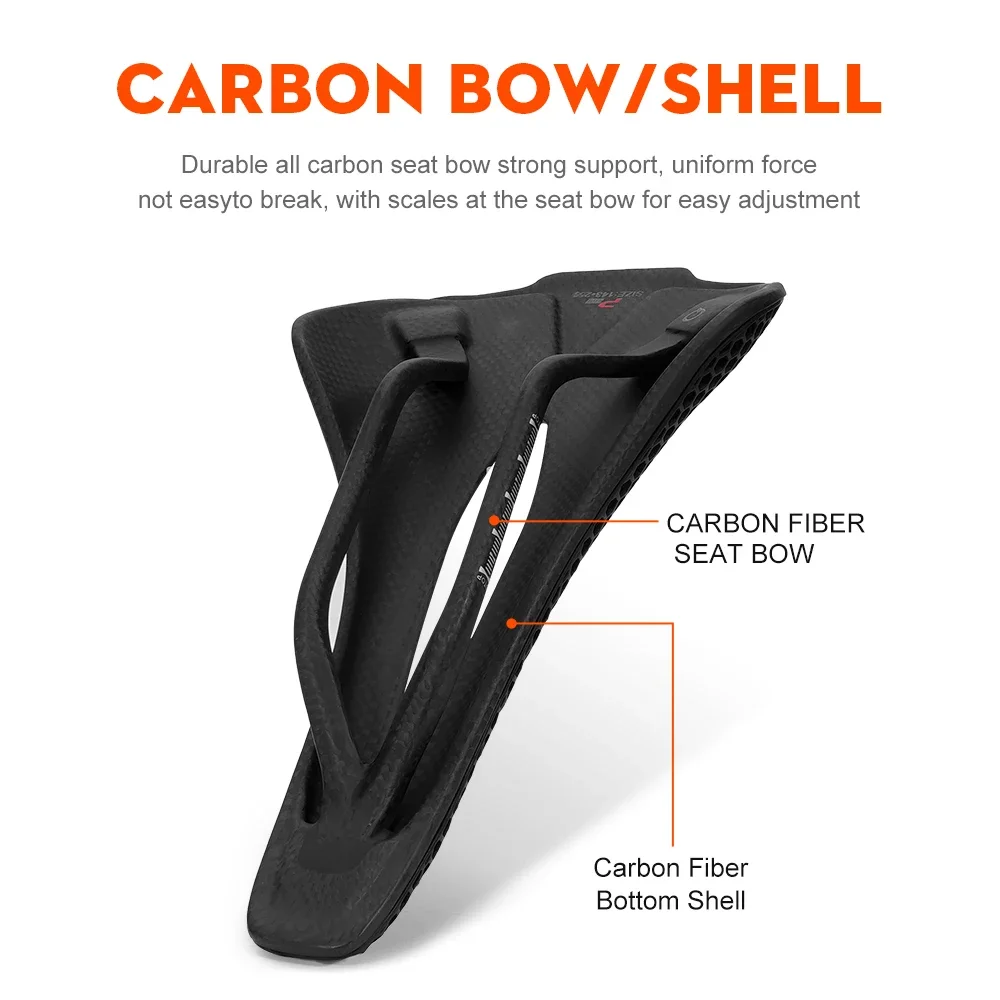 TOSEconvex-Selle ultralégère entièrement en carbone P300, dégager de vélo de route et de montagne imprimée en 3D, confort de conduite et performance