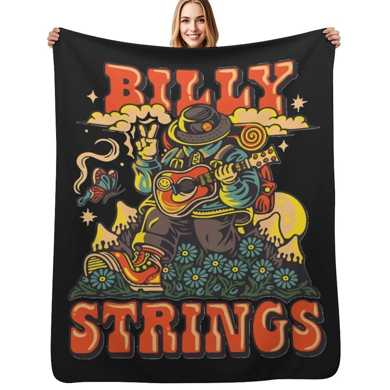 

Billy strings fall winter Throw Blanket Vintage heavy to sleep Retros Travel Blankets