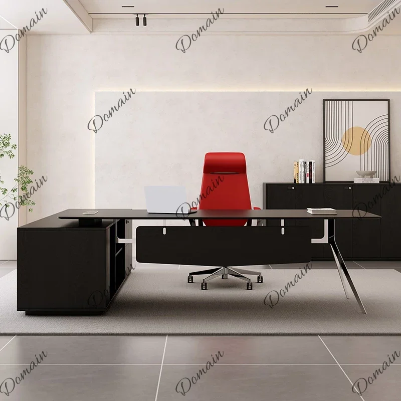 Gc luxury Nordic office desk boss table, president table simple modern office large desk, leader, office desk and chair combinat