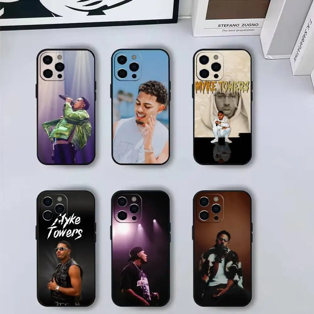

Rapper M-Myke Towers Phone Case For iPhone17,16,15,14,13,12,11 Plus,Pro Max Soft Black Cover
