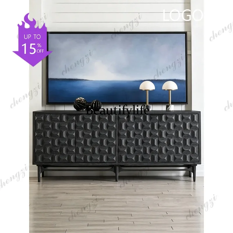 M183 French retro side cabinet geometric creative storage cabinet designer porch locker