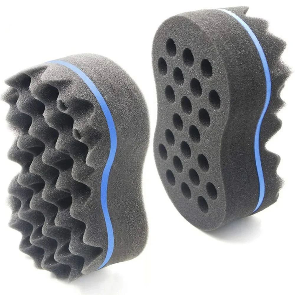 Curly Hair Styling Sponge Brush Double Sided  Sponge Brushes Multi-holes Side Braid Twist Hair Curl Wave hair brush for Afico