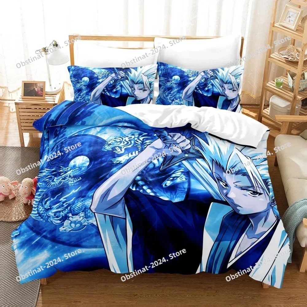 

3dAnime Bleach Toushirou Ichigo Duvet Cover Pillowcase Bedding Set Double Twin Full Queen King Adult Kids Bedclothes Quilt Cover