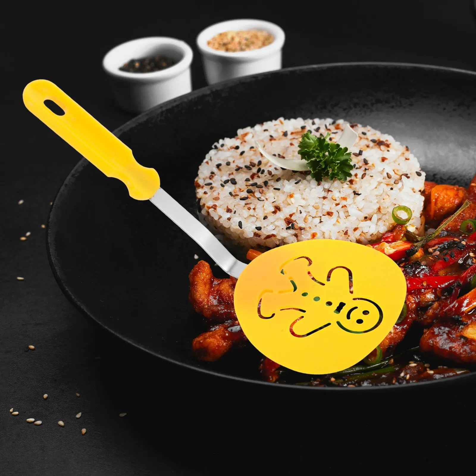 4Pcs Christmas Santa Nylon Cooking Spatulas, Heat-Resistant Non-Scratch Silicone Kitchen Utensils for Baking