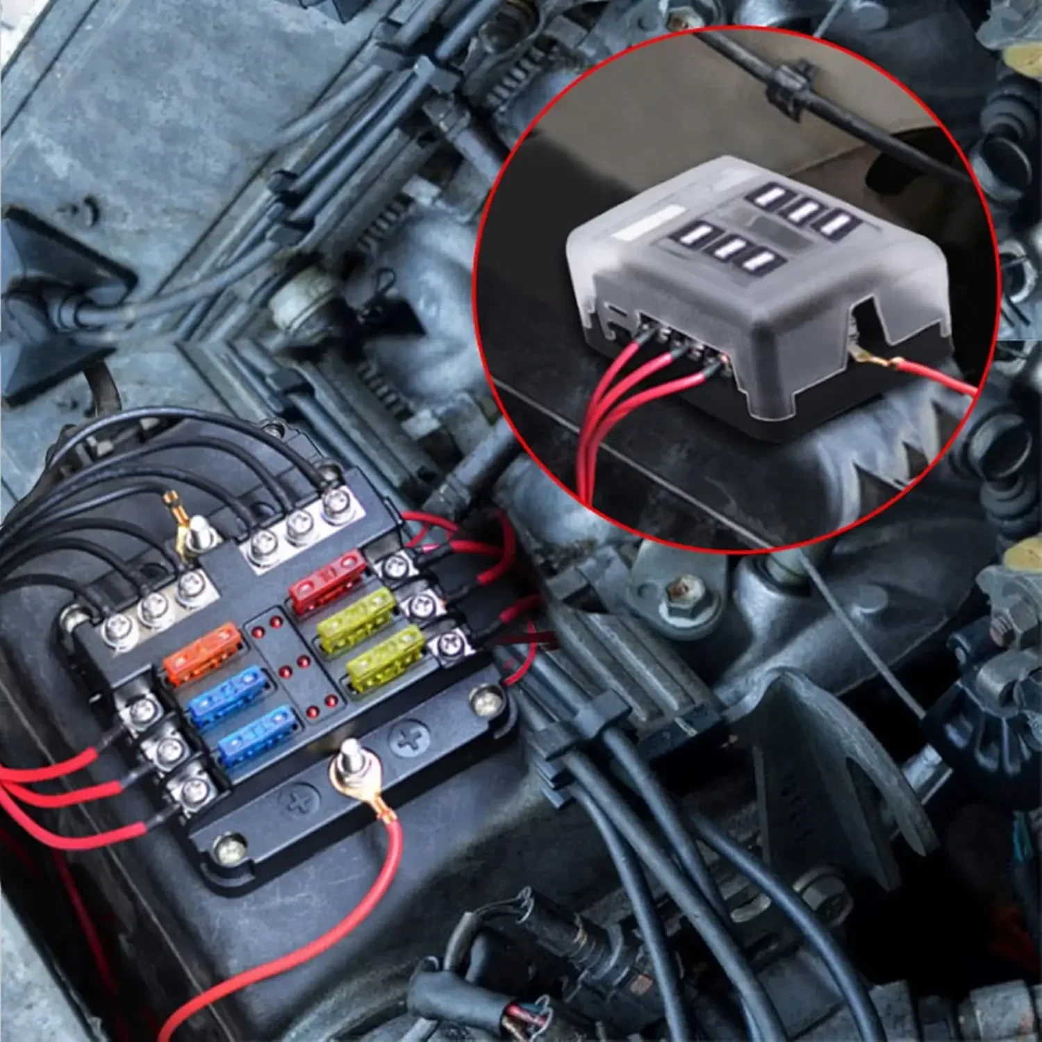 New Car Boat Fuse Box Holder With 6 / 12 Ways Blade Fuse Holder Block & Warning Indicator 12V 36V Power Distribution Panel Board