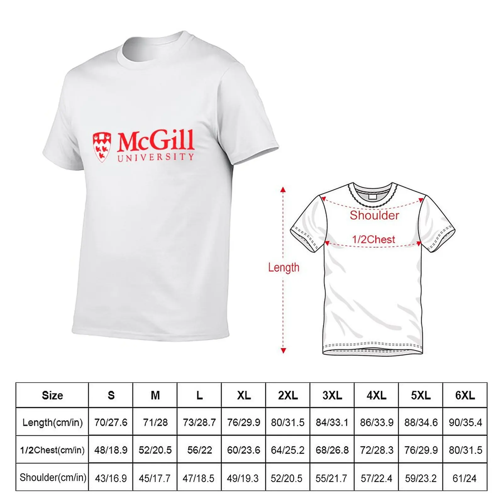 McGill Univ Logo T-Shirt Christmas Casual Short Sleeve Top