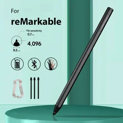 For reMarkable 2 Magnetic Pen with Eraser 4096 Pressure Sensitivity Palm Rejection Tilt Support Stylus Pen For Kindle Scribe