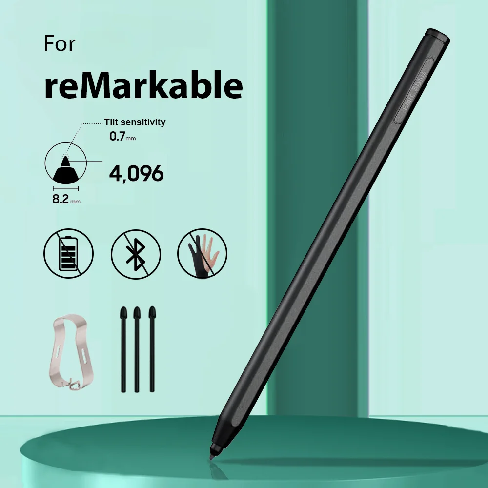 For reMarkable 2 Magnetic Pen with Eraser 4096 Pressure Sensitivity Palm Rejection Tilt Support Stylus Pen For Kindle Scribe