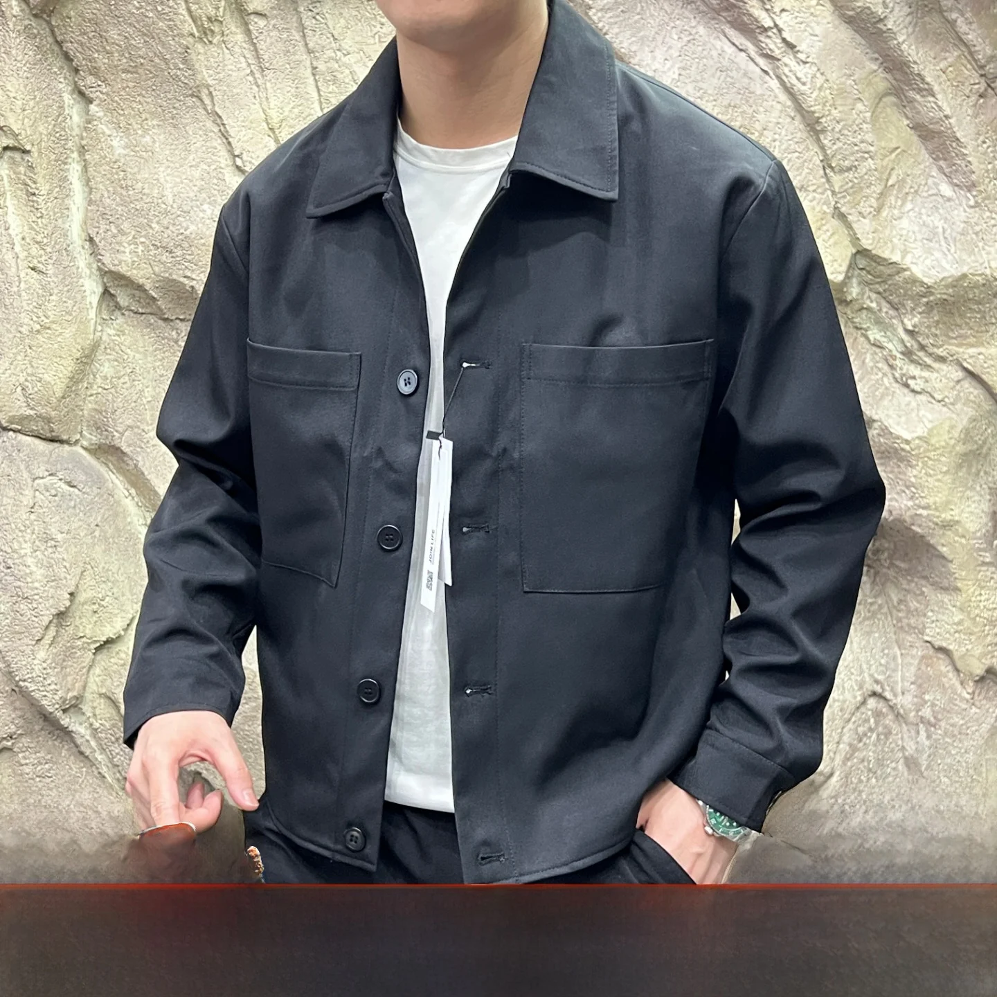 

Faionable Мужская куртка с воротником для путешествий на открытом воздухе, новый осенний дизайн, свободная посадка из полиэстера, молодежная повседневная одежда, длинное пальто све