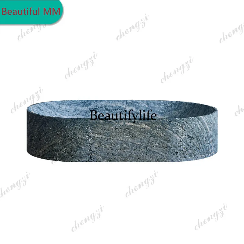 P182 P182 medieval wind wabi sandy wind natural blue hole stone platform basin hand basin household outdoor courtyard small apar