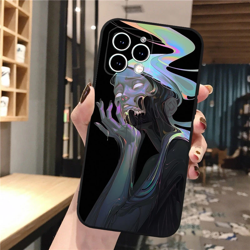 Horror Anime Art Phone Case For iphone 17 Pro Max Air 16 15 14 13 Pro Max 15 16 Pro 15Plus