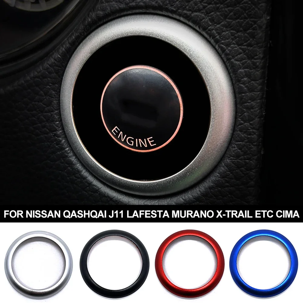 Car Start Stop Button Ring Cover Trim Auto Engine Ignition Button Sticker For Nissan Qashqai J11 Lafesta Murano X-Trail etc Cima