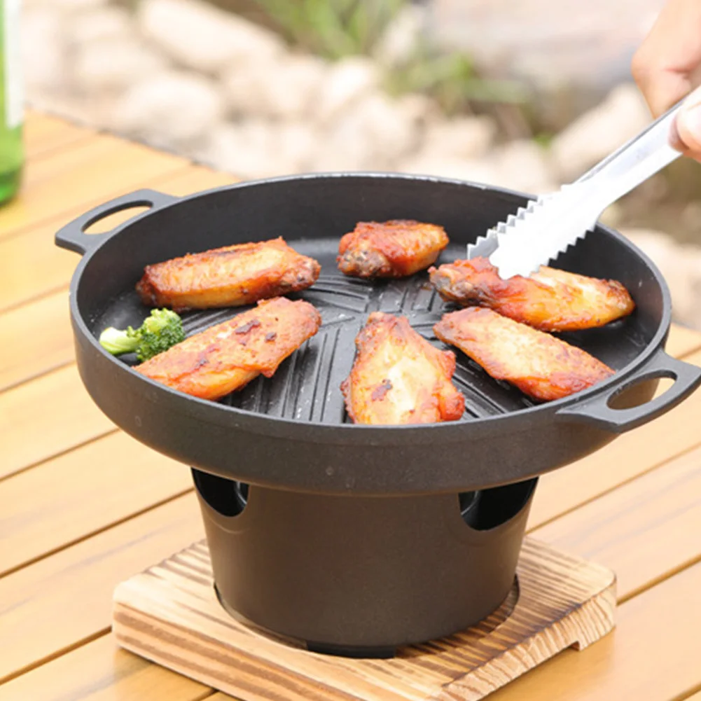 Japanese One Person Cooking Oven Non-Stick Japanese Smokeless Alcohol Stove Hibachi Grill Smokeless Mini Barbecue Charcoal Grill