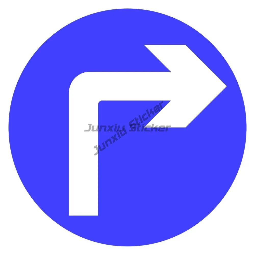 

Turn Right Ahead Sign Or Sticker Car Cover Scratches Decoration Phone Trunk Decal