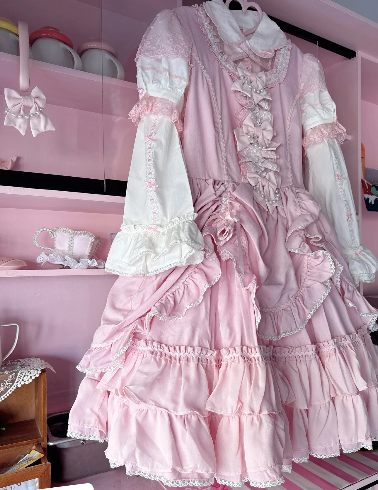 

Original Design Black Doll OPJSK Sweet Lolita Dress Adjustable Elasticity High Waist Cake Skirt Polyester Short Sleeve Zipper