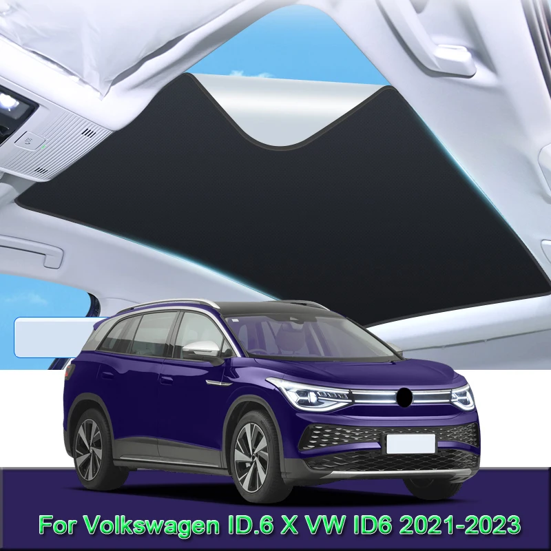 Car Electrostatic Adsorption Sunroof Sunshade Cover For Volkswagen ID.6 X VW ID6 2021-2023 2024 Heat Insulation Skylight Sticker