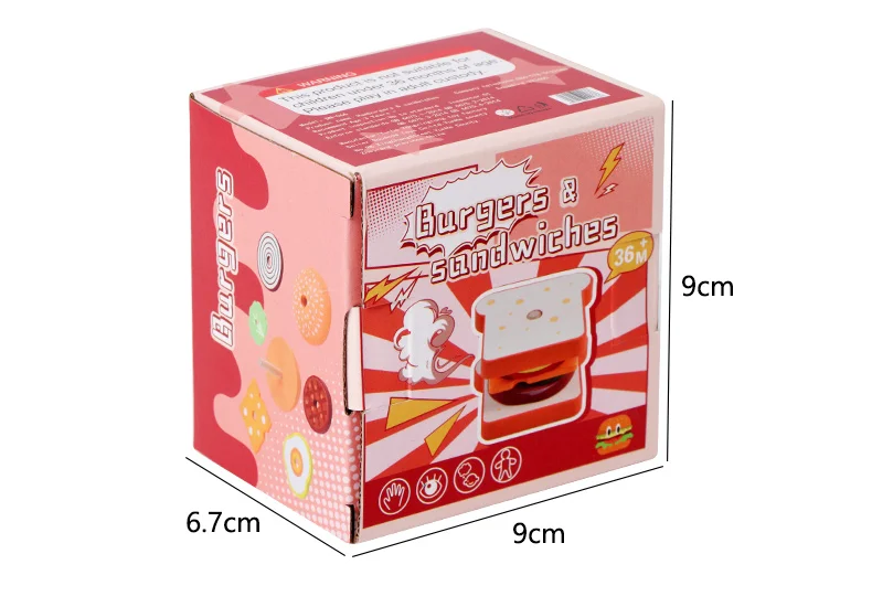 Holz Burger Sandwich Stapeln Spielzeug Montessori Pädagogisches Spielzeug Pretend Spielen Lebensmittel Puzzle Spielzeug Für Kinder Entwickeln Feinmotorik – Detail 11