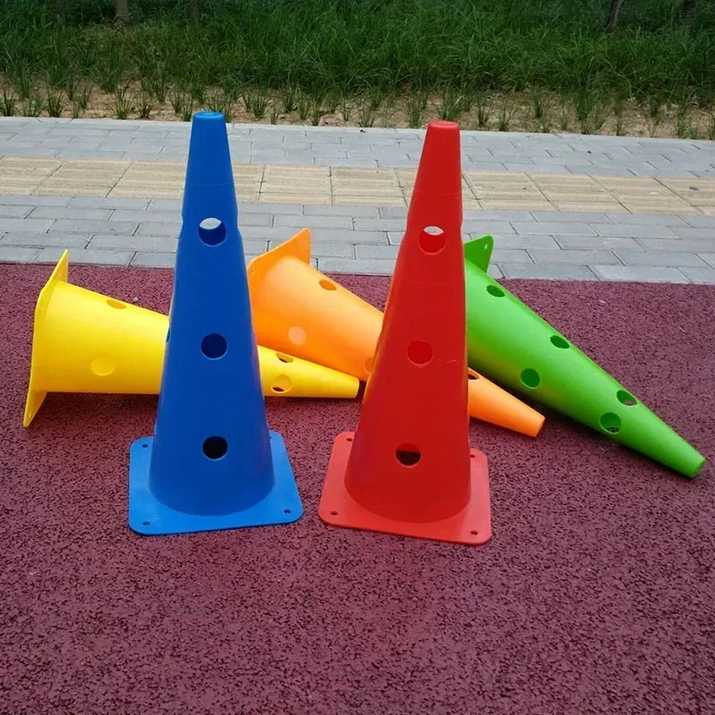 Actualización de entrenamiento de fútbol, cortavientos, obstáculos, estante para obstáculos, tubo de señal, barricada, cono triangular, señal de baloncesto de 48CM con agujero
