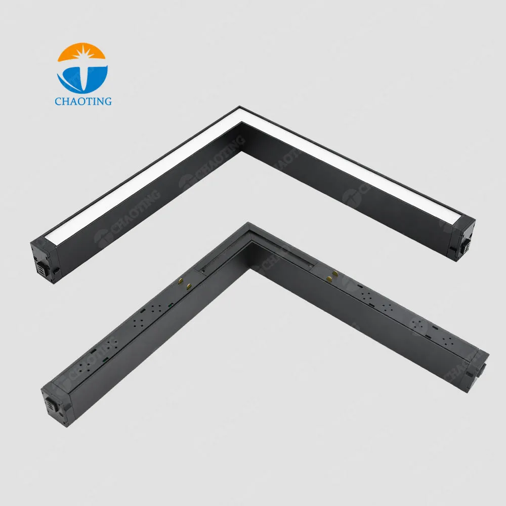 New LED Track Lighting L-Type Right Angle Magnet Floodlight Surface Recessed Ceiling Pendant Rail Magnetic Track Flood Lights CE