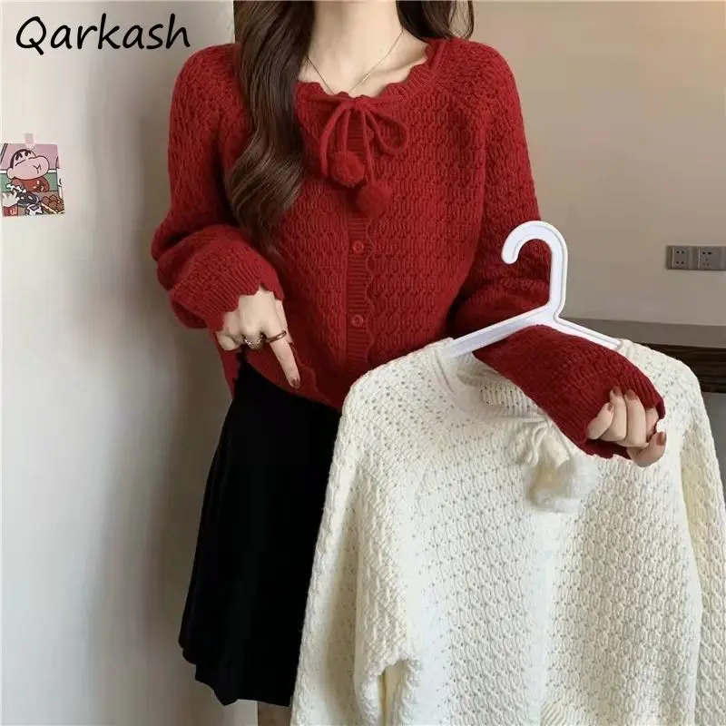 Hairball Cardigan Women Solid Elegant Sweet Vintage Preppy Cute Fashion Korean Girls Knitwear Sweaters Design Кардиган Женский