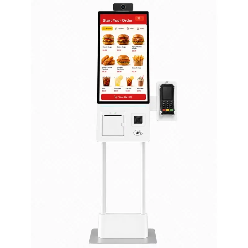 Android POS Terminal 21.5 Inch Touch Screen Self-Service Kiosk All-in-One with Thermal Printer NFC RK3568 Factory Direct