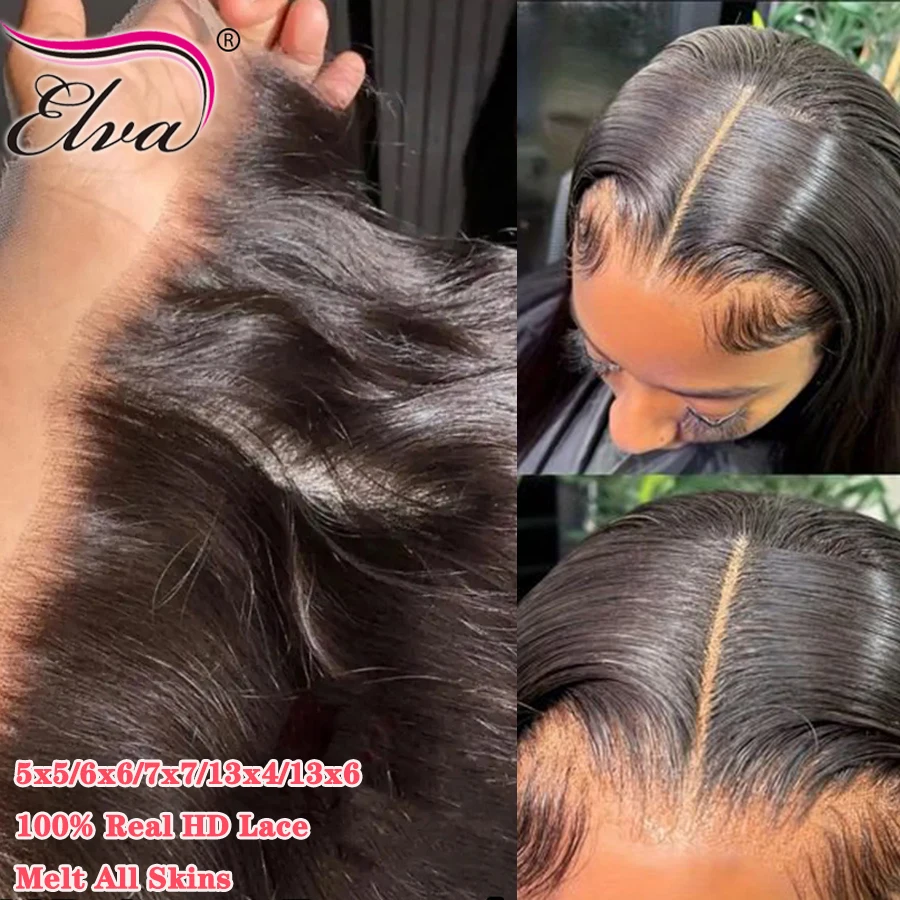 

Invisible 13x6 HD Lace Frontal Melt Skin Pre Plucked HD Transparent Lace Straight 5x5 6x6 HD Lace Closure Only 100% Human Hair