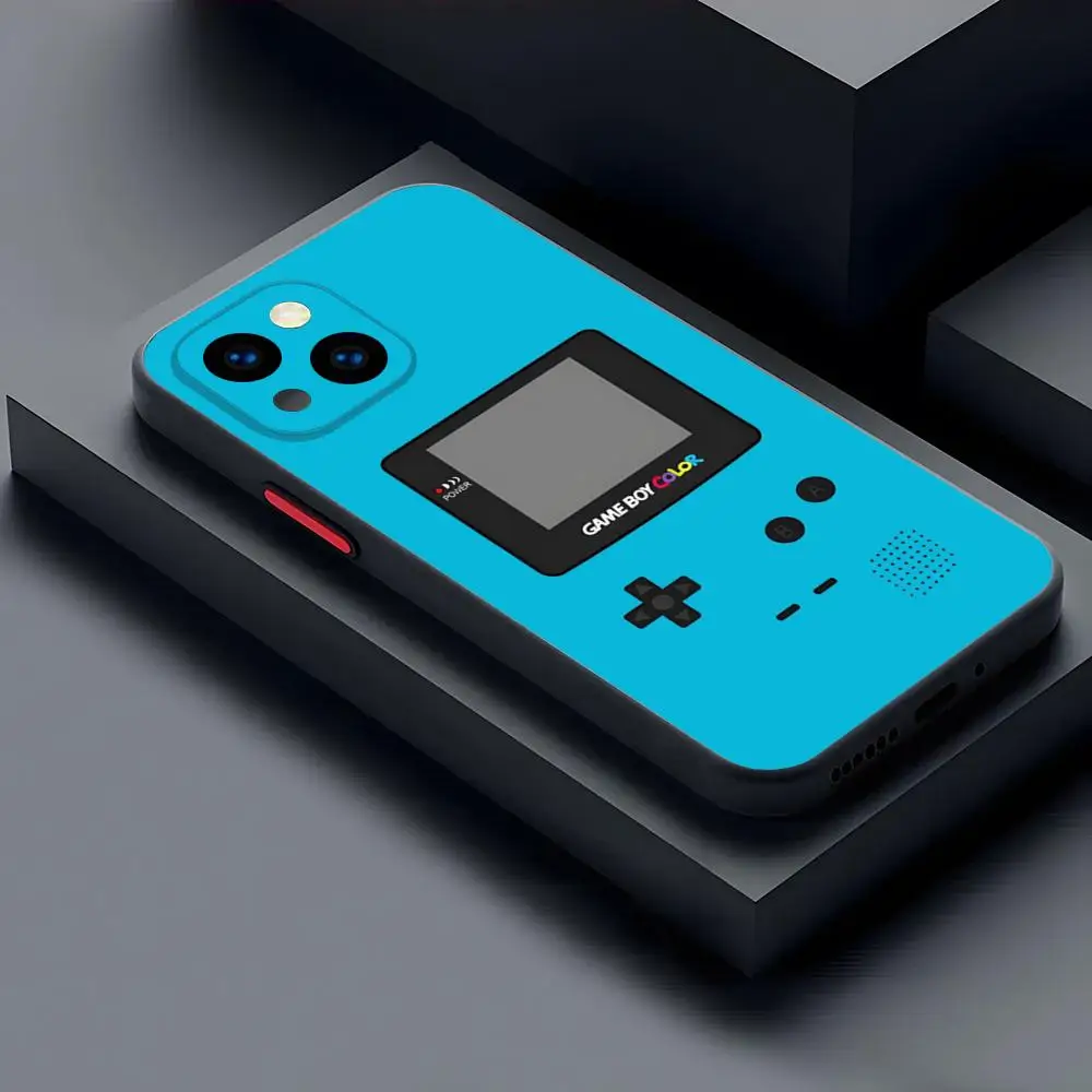 Retro Mobile Game Console Phone Case Matte Transparent For 16 15 IPhone 12 11 13 Pro Max X XR XS 8 SE Mini Plus Back Cover