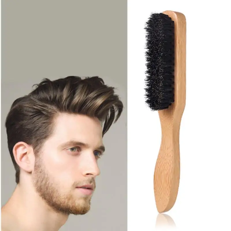 Barbershop Men Beard Brush Professional Wooden Broken Hair Remove Comb Hairdressing Neck Duster Styling Comb Hair Cleaning Brush