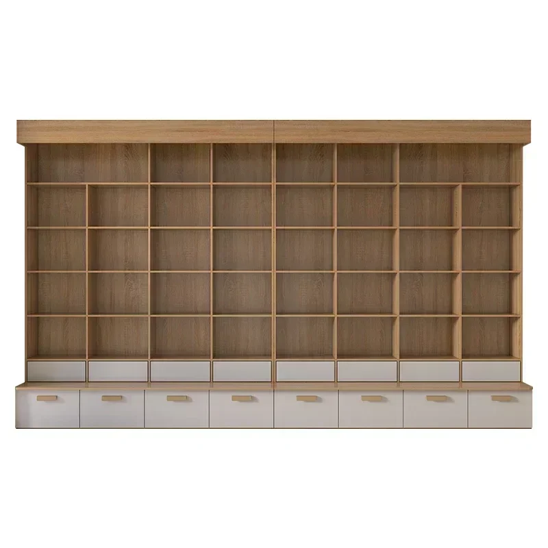 Bookcase Integrated Entire Wall to Top Bookcase Size Customization Can Add Projection Screen Bookshelf Combination Storage