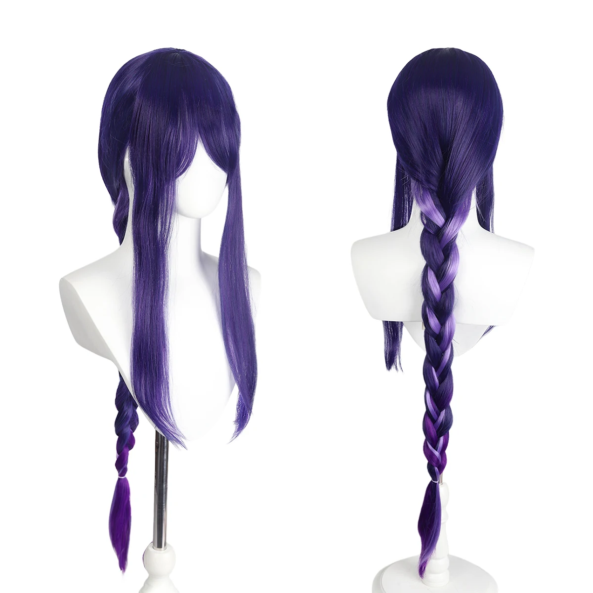 

35 Inch Purple Braided Cosplay Wig, Synthetic Fiber Game Role Play Purple Wig, Breathable & Realistic Full Head Wig