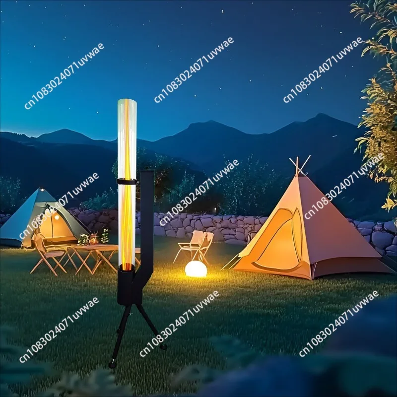 Modern Design Steel Patio Pellet Heater Rocket Fireplace Fire Tube Fire Pipe Column Stove with Torch for Villas