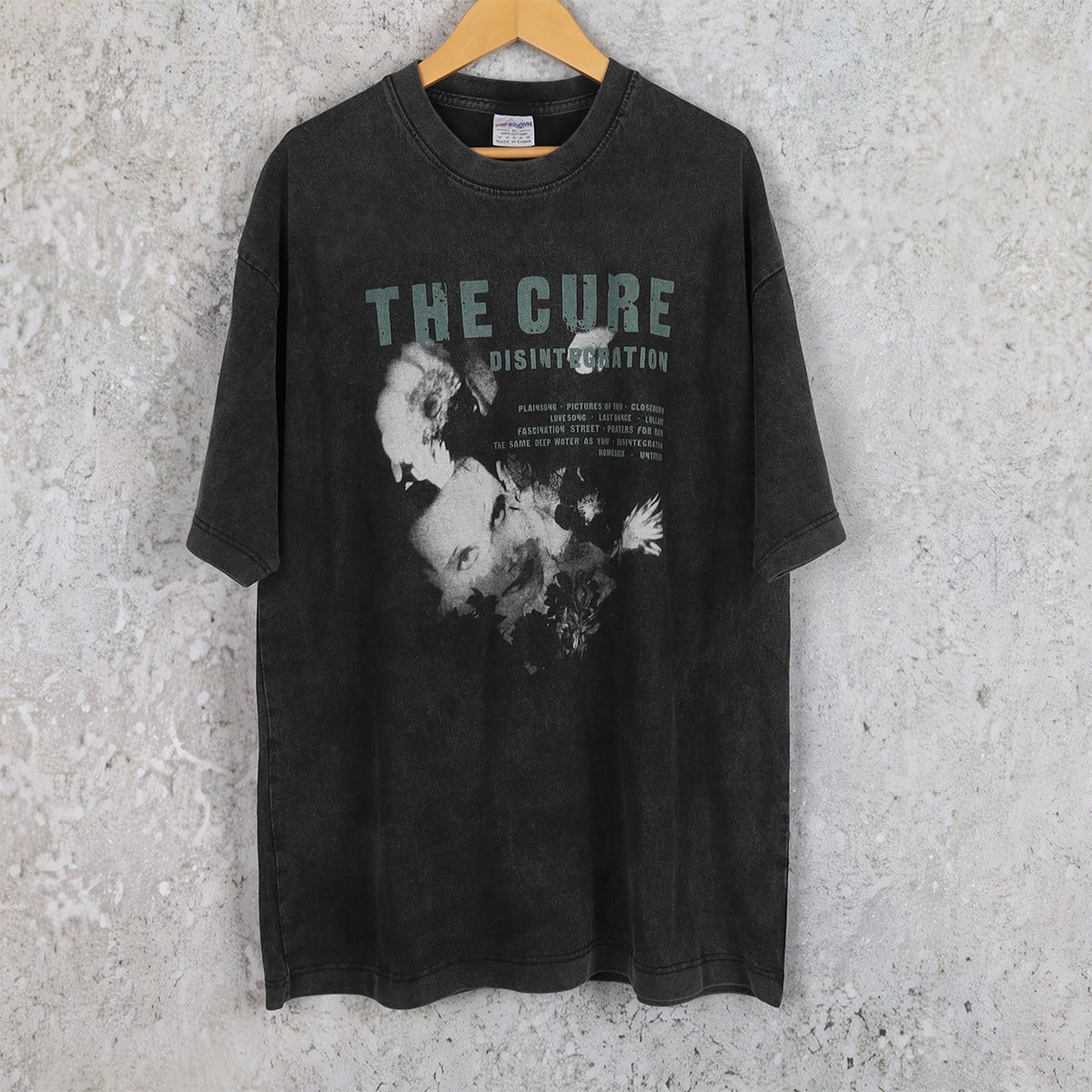 Disintegration The Cure T-Shirt Alternative Rock New Wave Band Robert Smith Washed Style Short Sleeves Cotton Printed Shirts